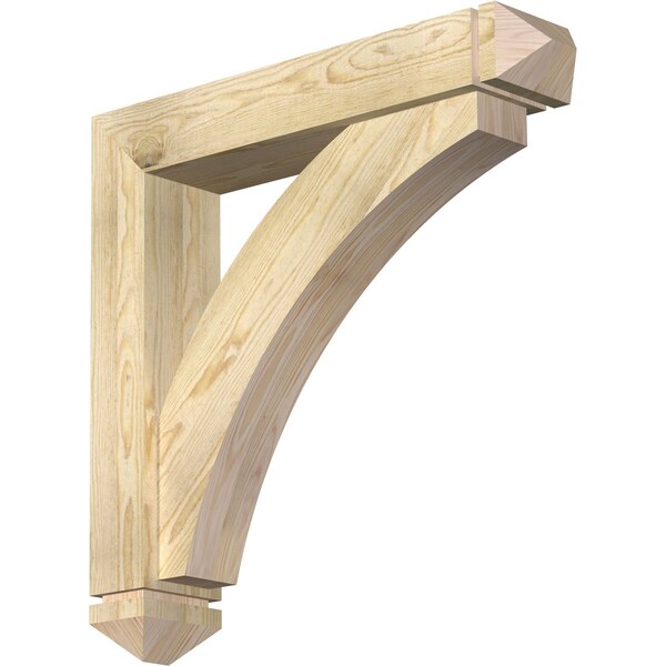 Ekena Millwork Thorton Arts and Crafts Rough Sawn Bracket w/ Offset Brace, Douglas Fir, 6"W x 30"D x 30"H BKT0604X30X30THR03RDF - main